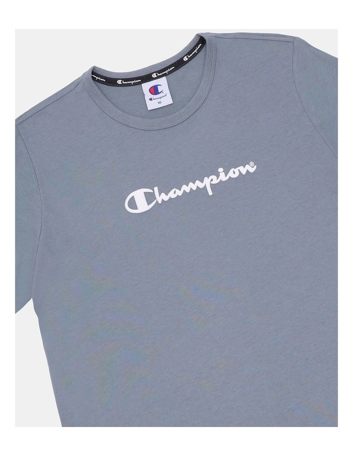 Puff Script Tee in Grey image 3