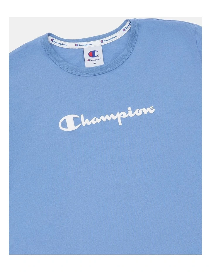 Puff Script Tee in Blue image 3