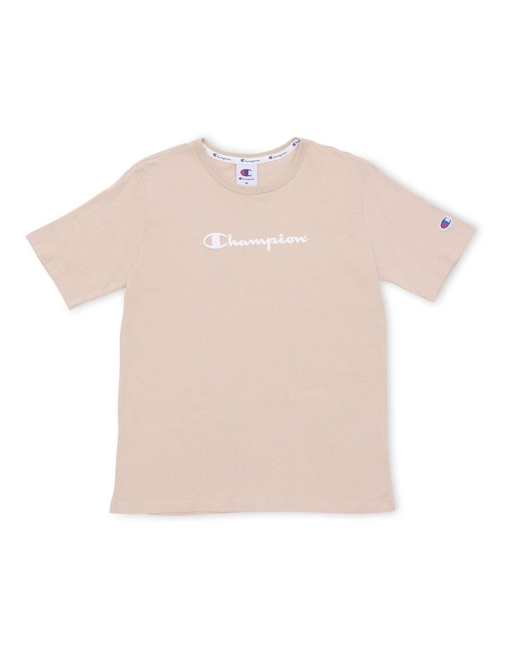 Puff Script Tee in Brown image 1