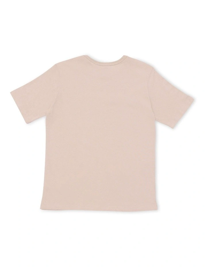 Puff Script Tee in Brown image 2