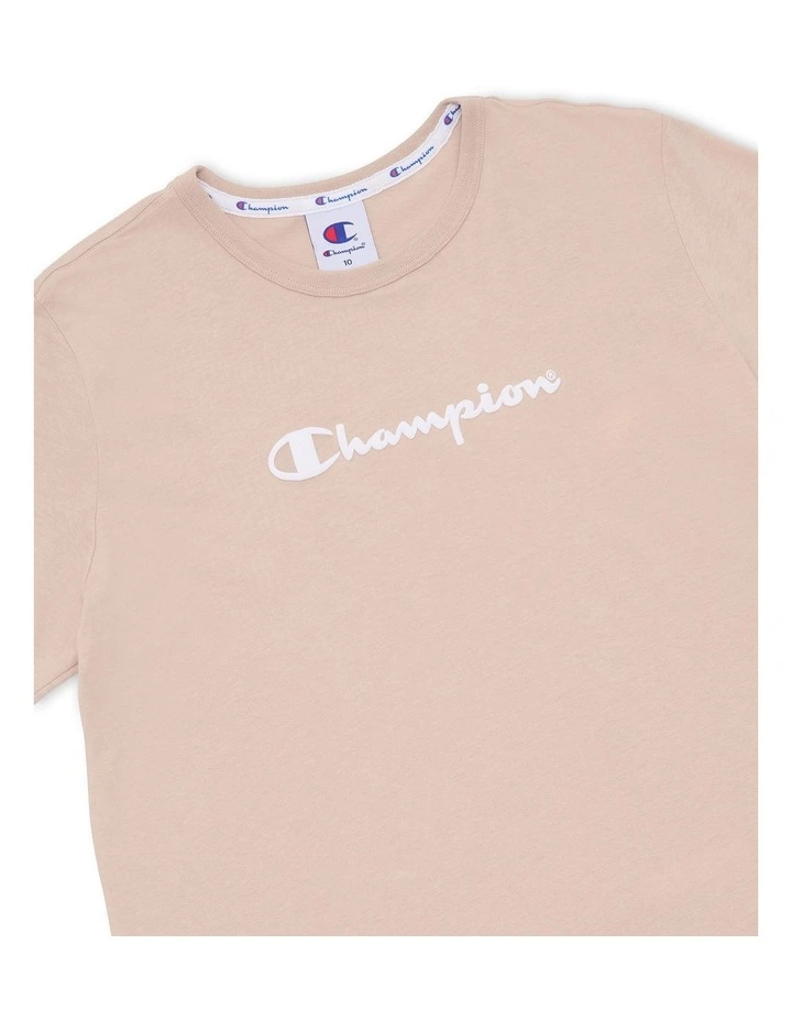 Puff Script Tee in Brown image 3