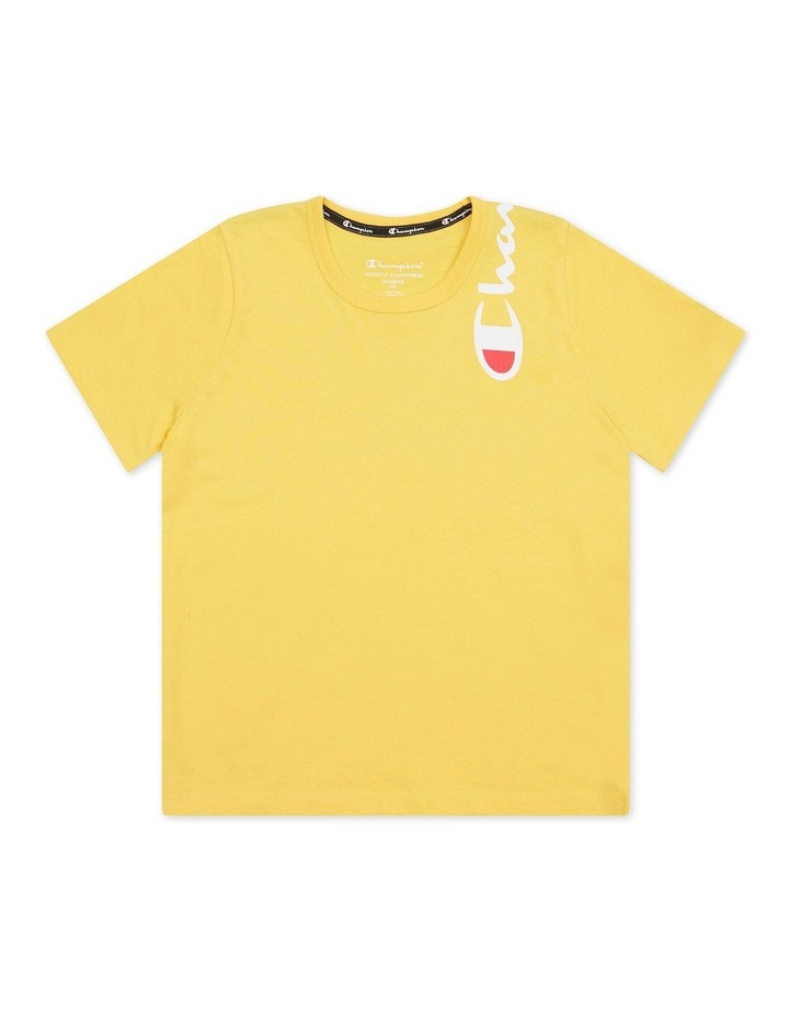 Short Sleeve Script Tee in Yellow