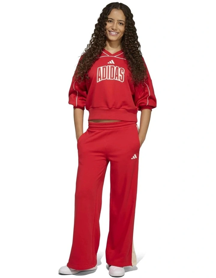 Stadium Wide Leg Joggers in Red image 3