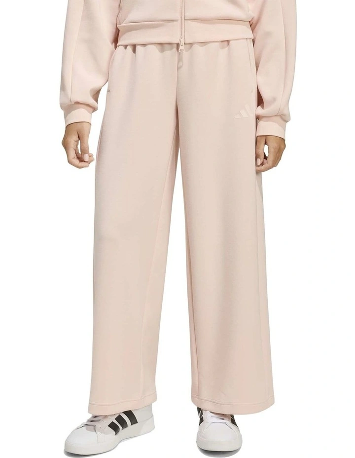 Future Icons 3 Stripes Wide Leg Tracksuit Bottoms in Pink image 1