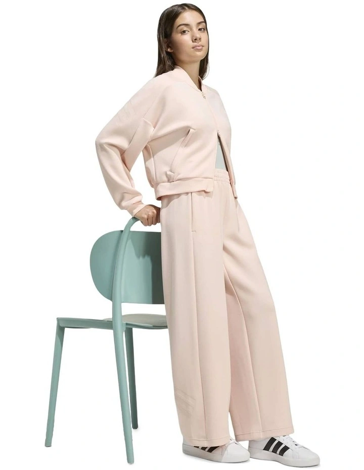 Future Icons 3 Stripes Wide Leg Tracksuit Bottoms in Pink image 3