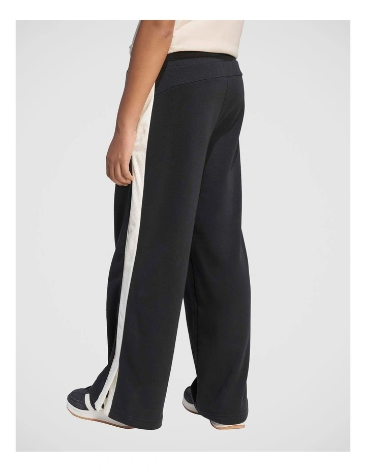 Stadium Wide Leg Joggers in Black and Off White image 2