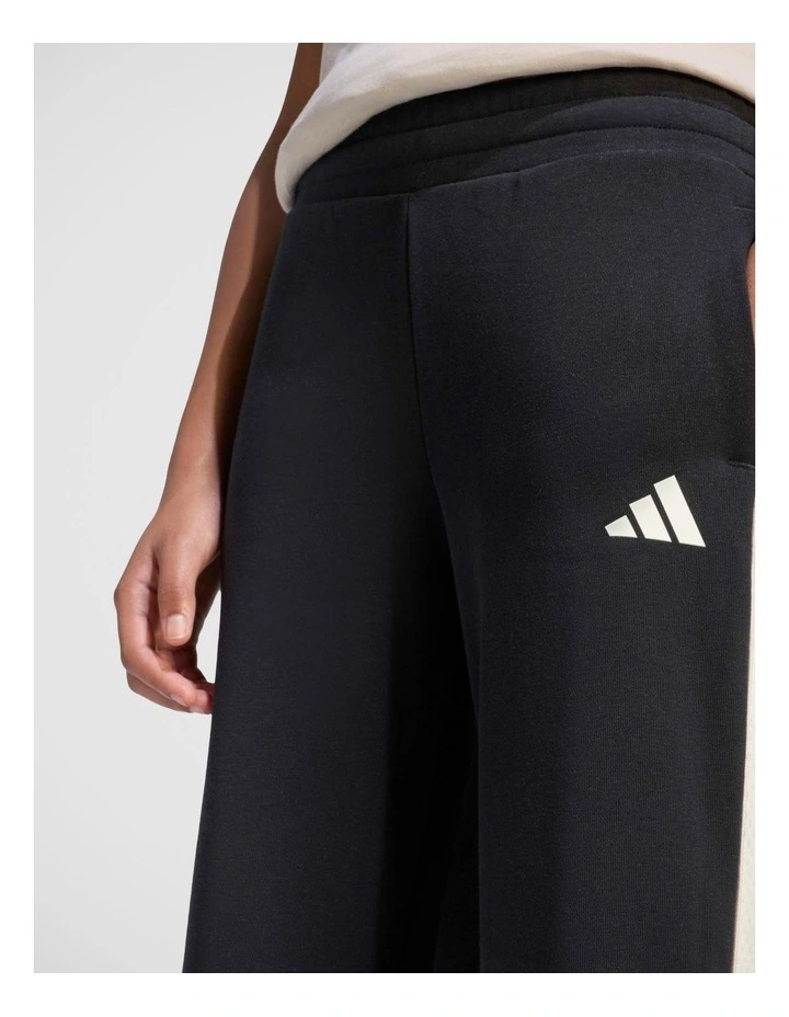 Stadium Wide Leg Joggers in Black and Off White image 4
