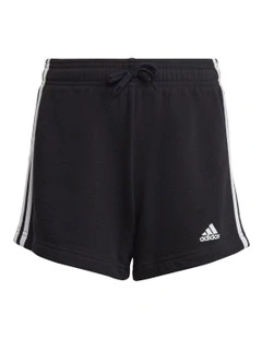 Essentials 3-Stripes Shorts in Black/White