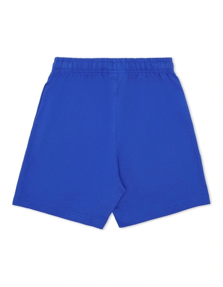 Script Cotton Jersey Short in Blue Grotto image 2