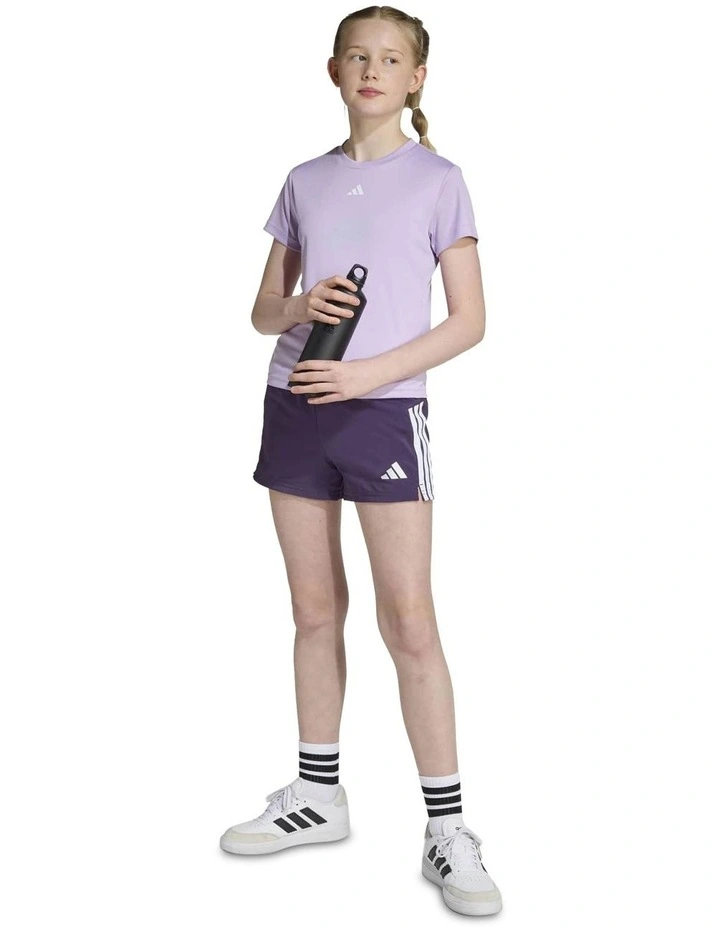 Train Essentials 3-Stripes Shorts in Purple image 3