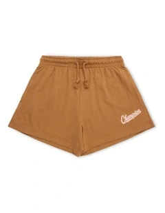 Graphic Jersey Shorts in Brown