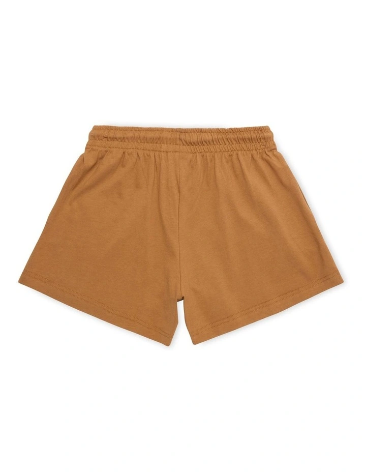 Graphic Jersey Shorts in Brown image 2