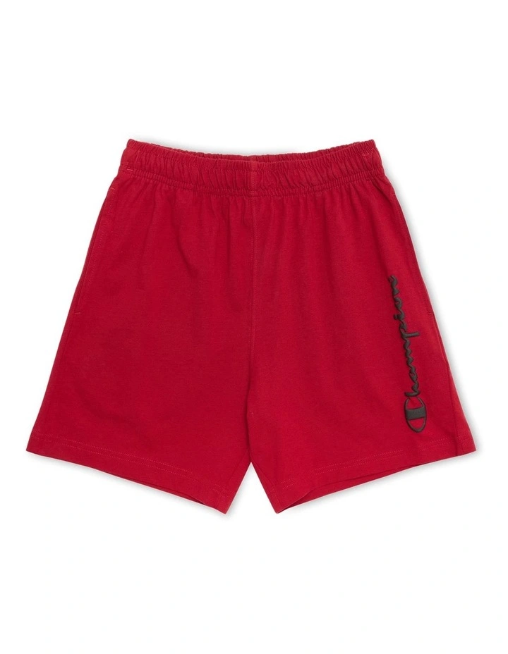 Puff Script Short in Red image 1