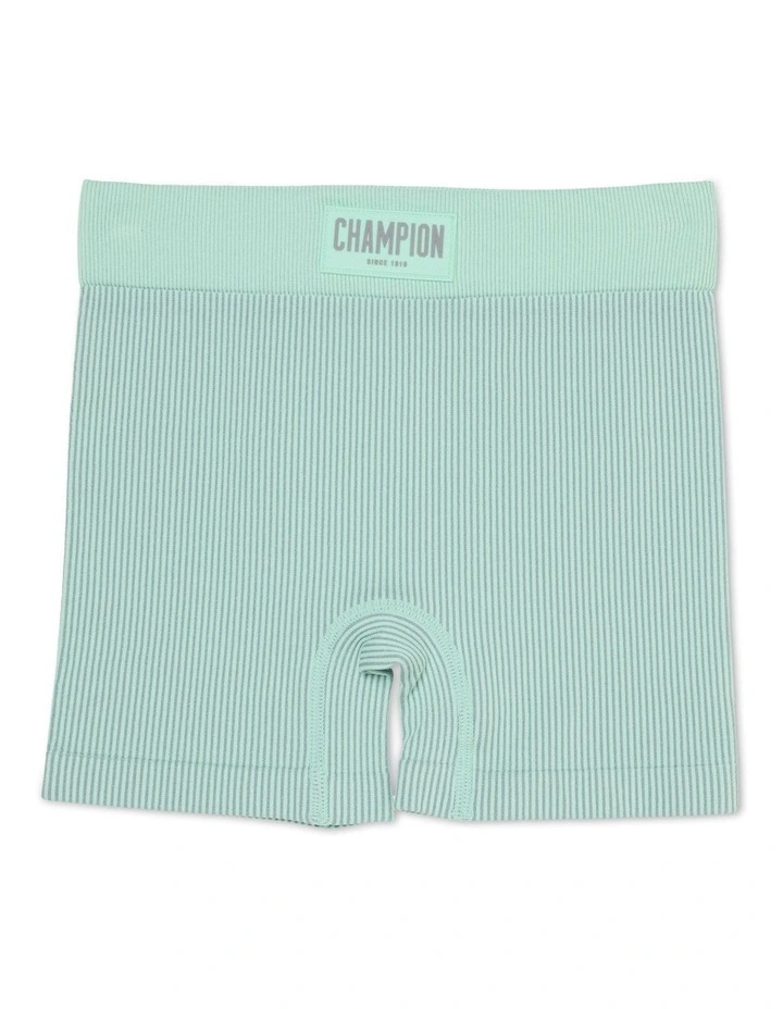 Seamless Rib Shorts in Green image 1