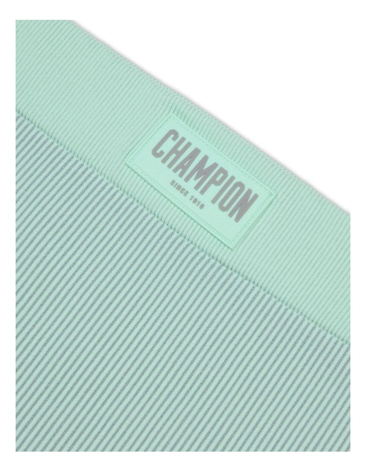 Seamless Rib Shorts in Green image 3