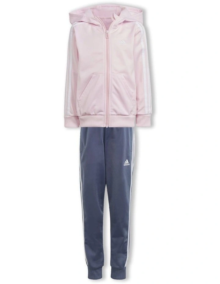 Essentials 3-Stripes Shiny Track Suit in Pink image 1