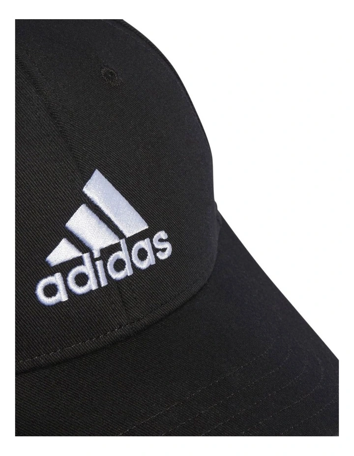 Cotton Twill Baseball Cap in Black/White image 3