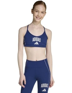 Train Essentials Collegiate Print Bra in Blue