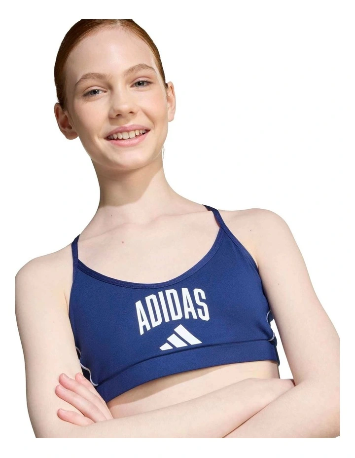 Train Essentials Collegiate Print Bra in Blue image 3