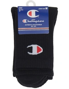 Legacy Crew Socks 3 Pack in Black