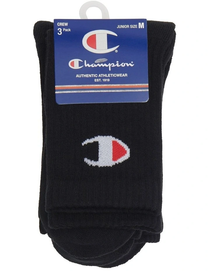 Legacy Crew Socks 3 Pack in Black image 1