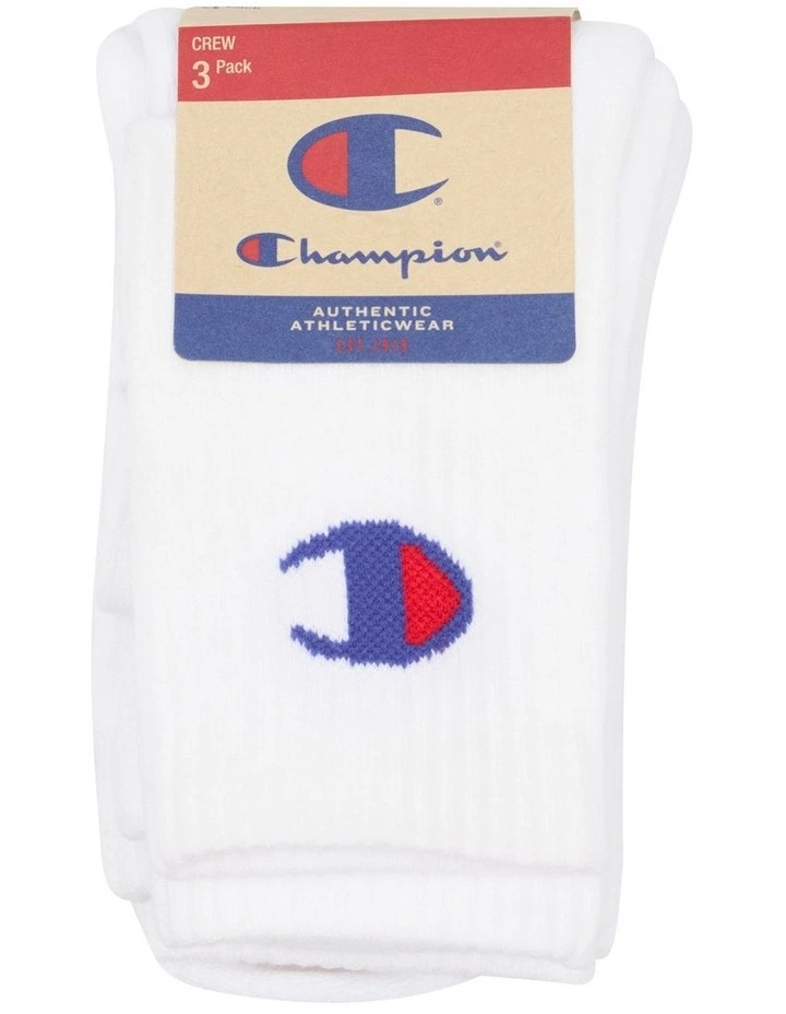 Legacy Crew Socks Pack 3 in White image 1