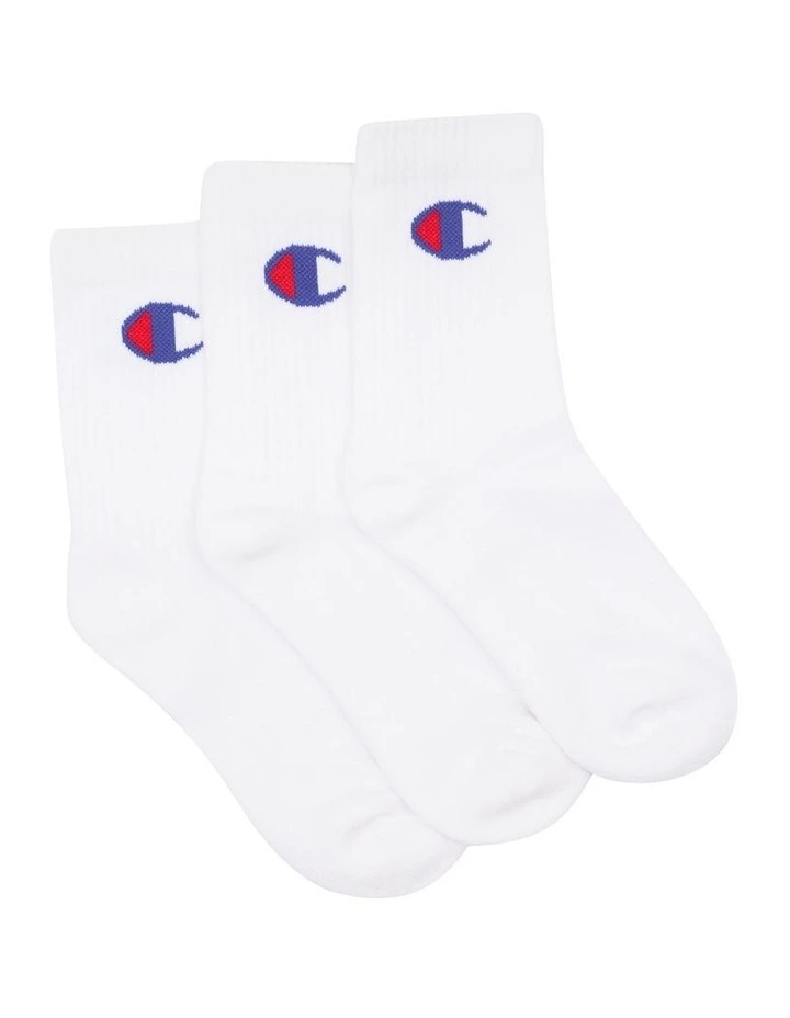 Legacy Crew Socks Pack 3 in White image 2