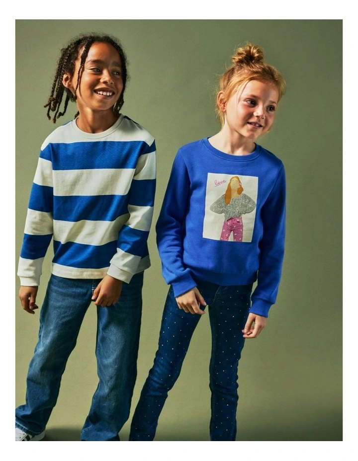 Nacute Long Sleeve Printed Top in Dazzling Blue image 4