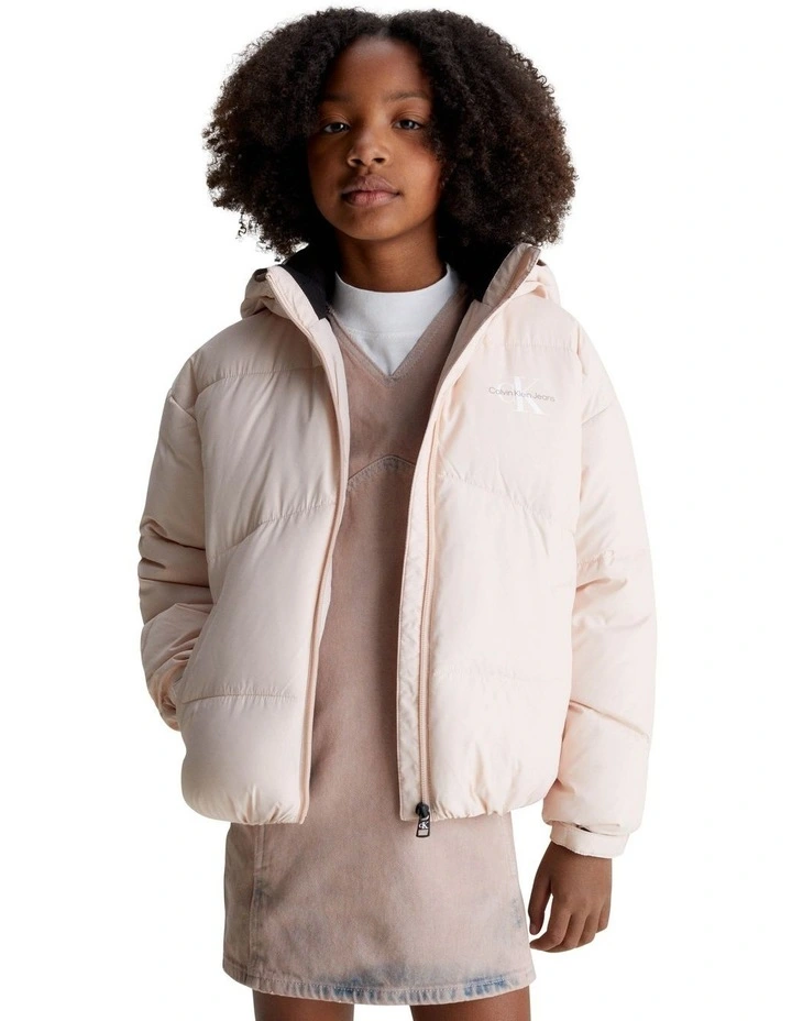 Short Puffer Jacket in Rose Clay image 2