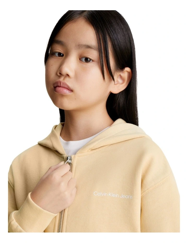 KIDS UNISEX 8-16 Institutional Logo Relaxed Zip-Through in Warm Sand image 5