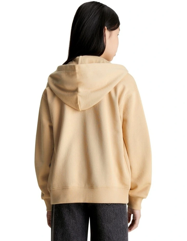 KIDS UNISEX 8-16 Institutional Logo Relaxed Zip-Through in Warm Sand image 6