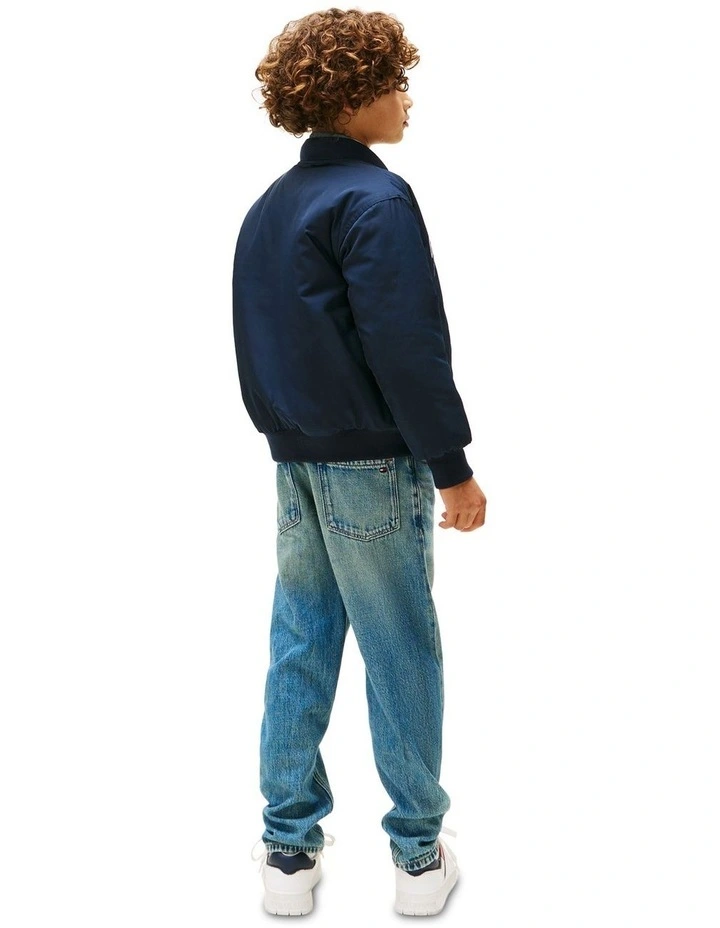 Boys 8-16 Varsity Reversible Relaxed Bomber Jacket in Blue image 2