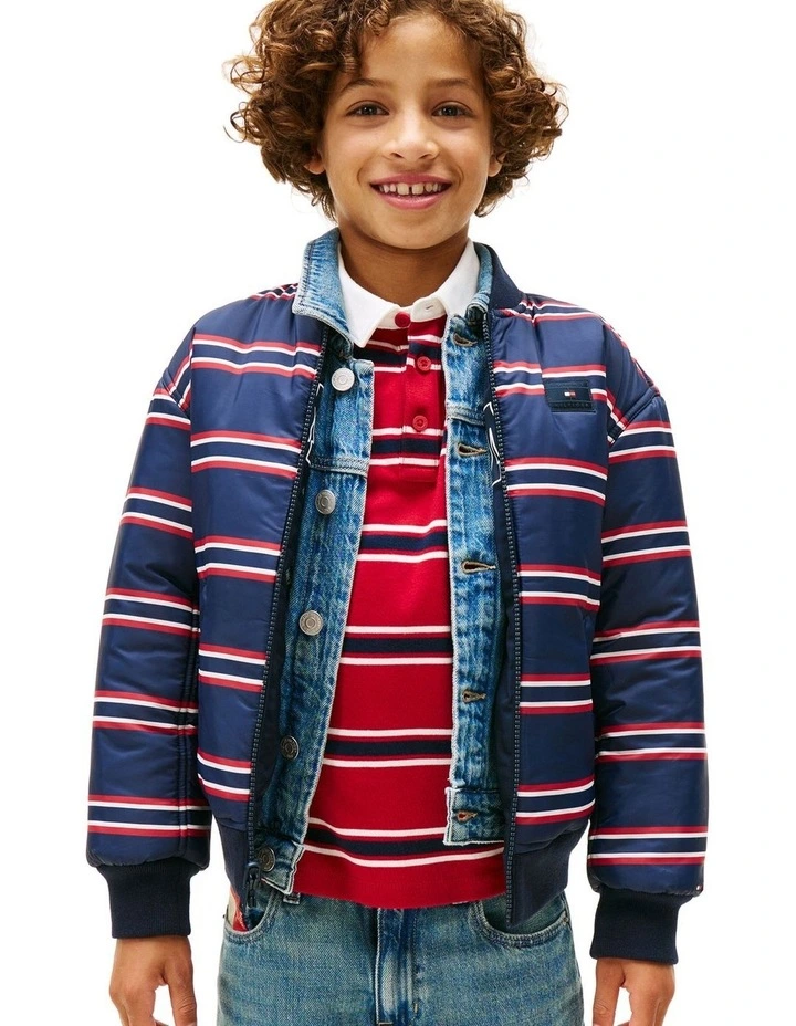 Boys 3-7 Varsity Reversible Relaxed Bomber Jacket in Blue image 5