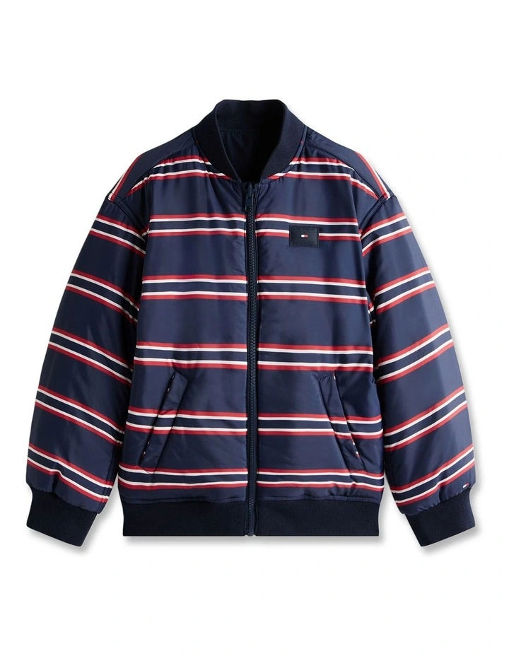 Boys 3-7 Varsity Reversible Relaxed Bomber Jacket in Blue image 7