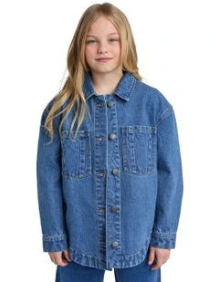 Rosie Shacket (8 - 16 Years) in Denim Blue