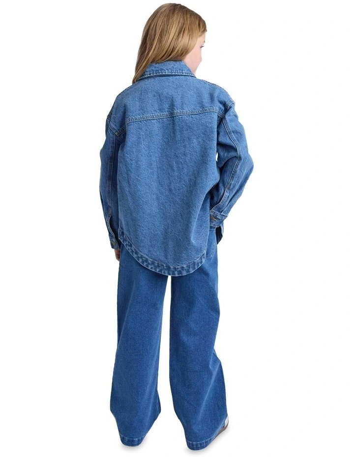 Rosie Shacket (8 - 16 Years) in Denim Blue image 2