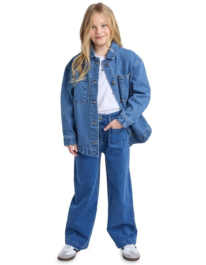 Rosie Shacket (8 - 16 Years) in Denim Blue image 3
