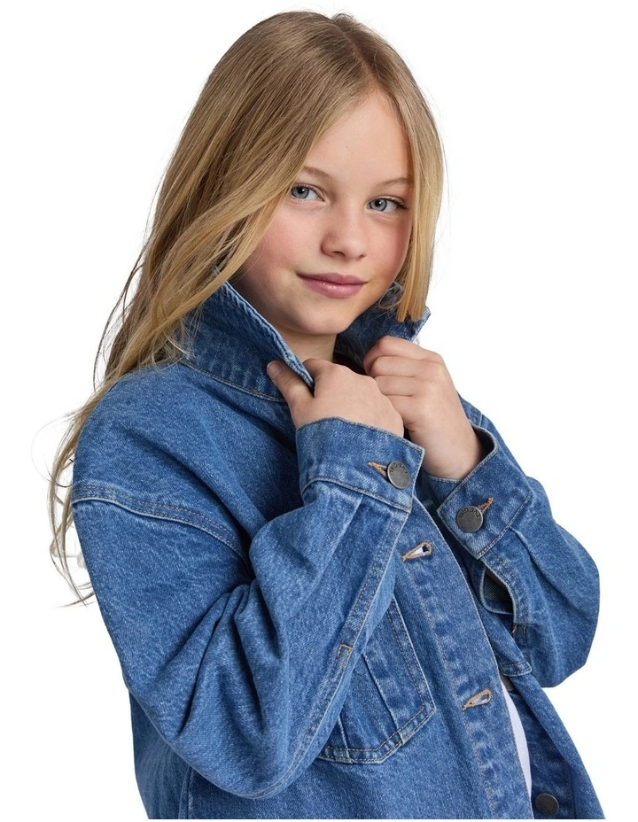 Rosie Shacket (8 - 16 Years) in Denim Blue image 4