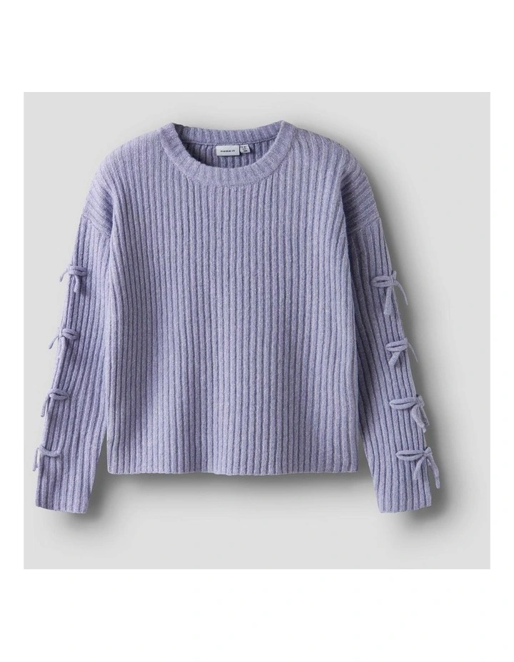 Tarin Bow Knit Top in Lilac image 3