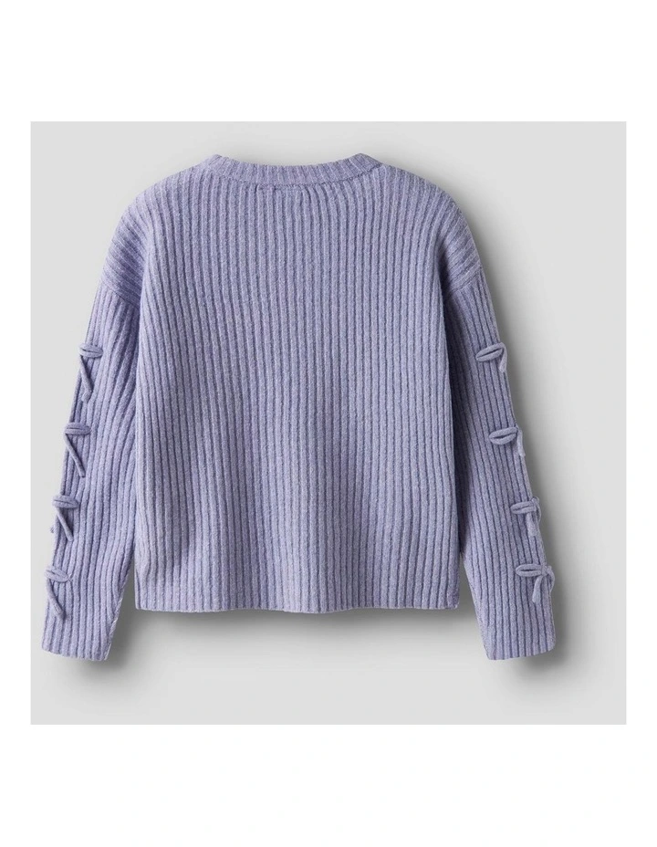 Tarin Bow Knit Top in Lilac image 4