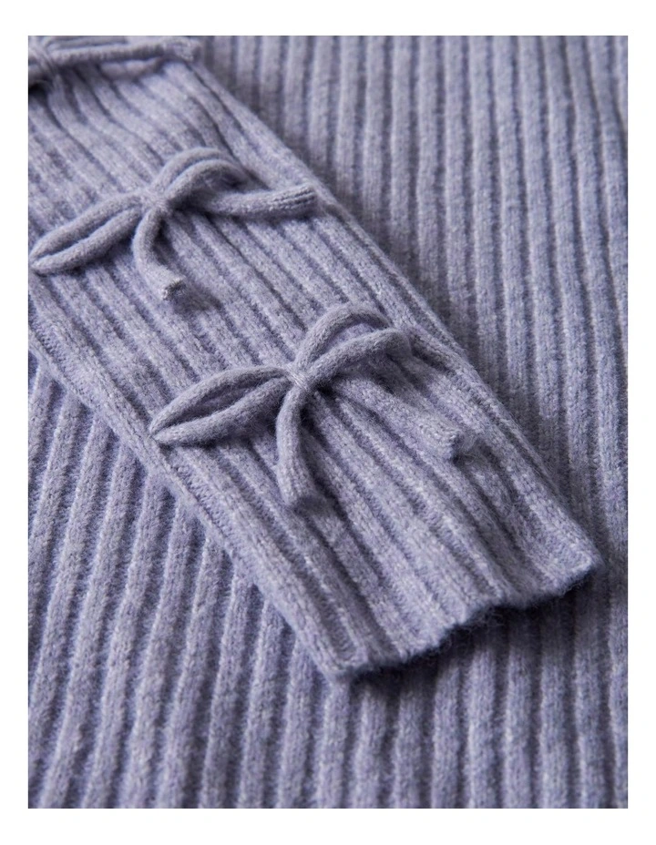 Tarin Bow Knit Top in Lilac image 5