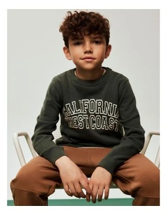 Tamlin Printed Cotton Sweatshirt in Charcoal