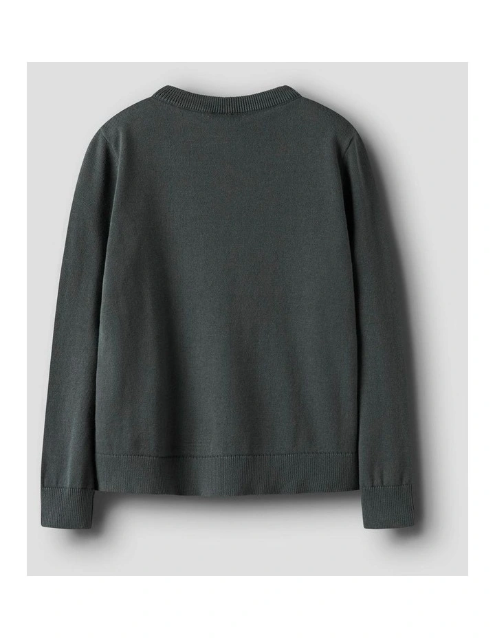 Tamlin Printed Cotton Sweatshirt in Charcoal image 4