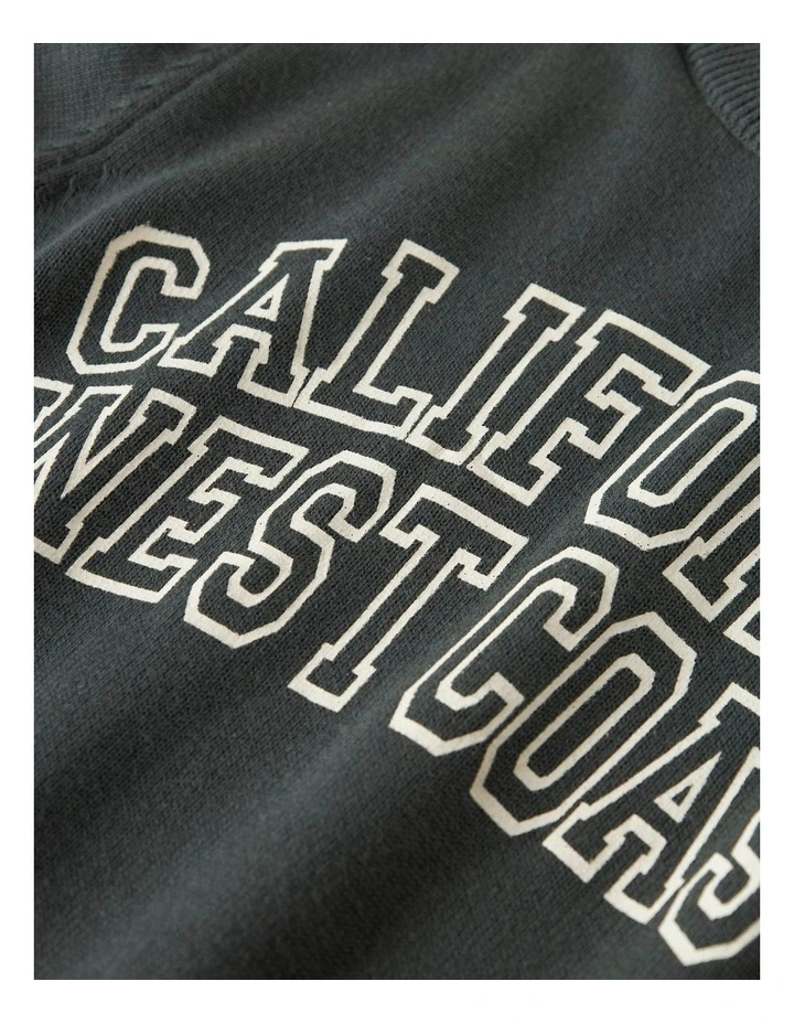 Tamlin Printed Cotton Sweatshirt in Charcoal image 5