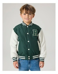 Mains Varsity Jacket in Green