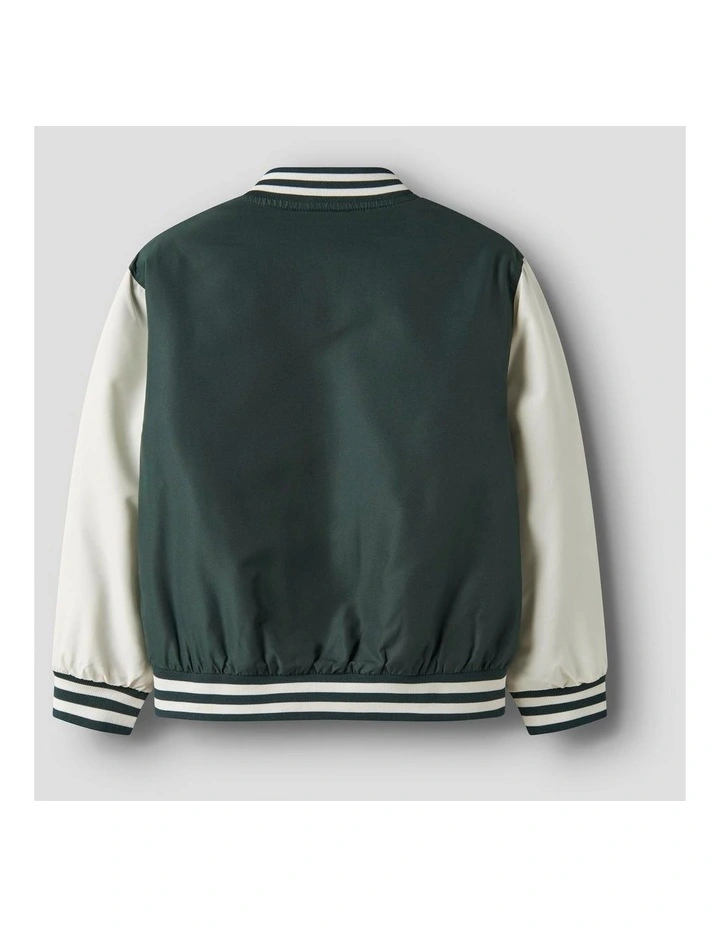 Mains Varsity Jacket in Green image 4