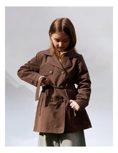 Madelin Trench Coat in Chocolate Brown