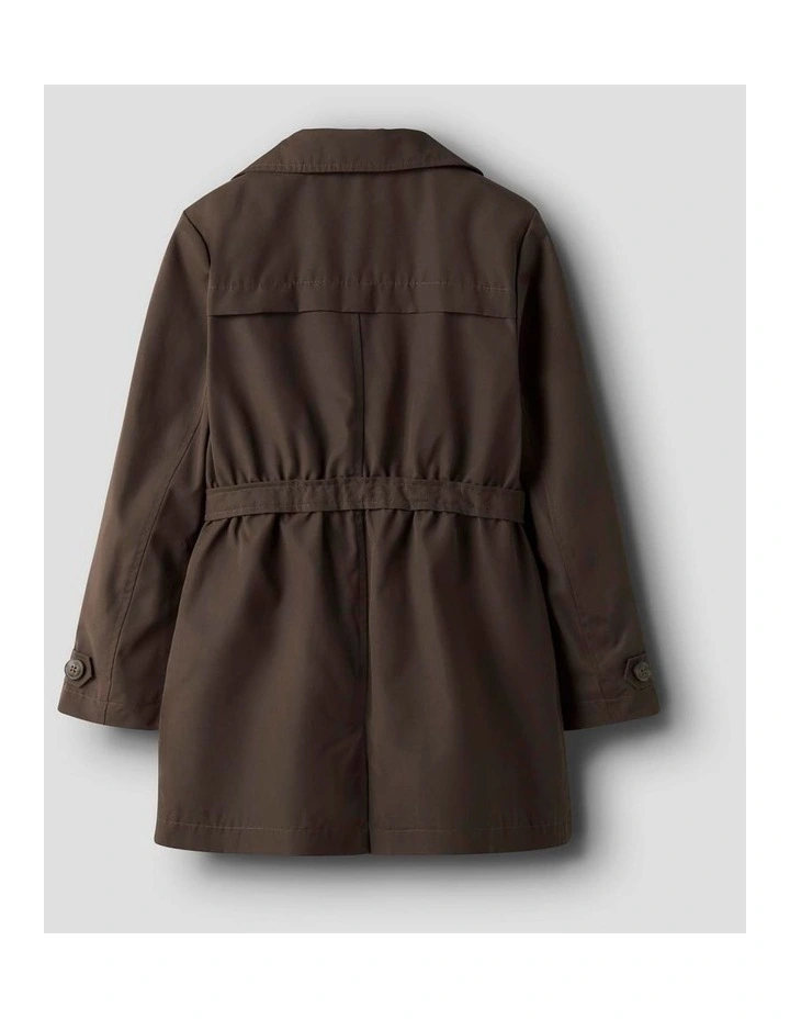Madelin Trench Coat in Chocolate Brown image 3