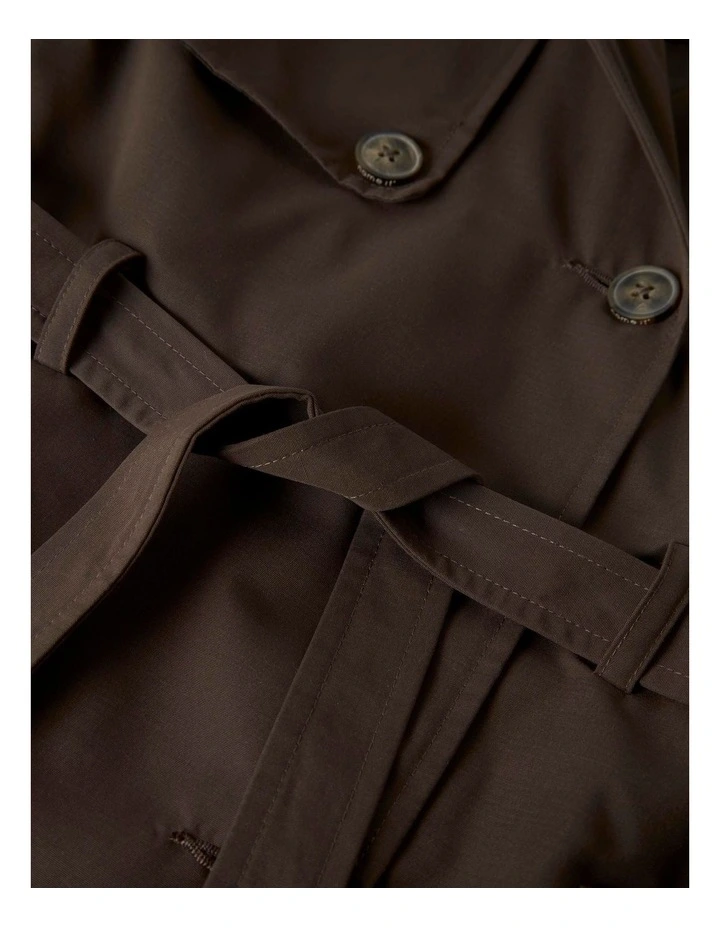 Madelin Trench Coat in Chocolate Brown image 4
