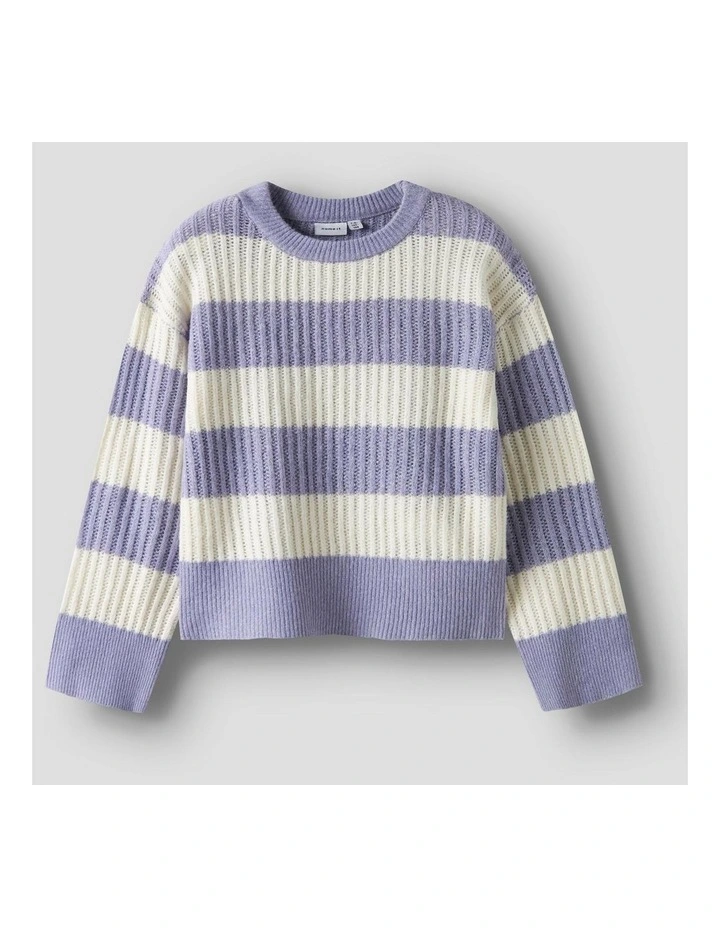 Totina Striped Knit Pullover in Lavender image 1